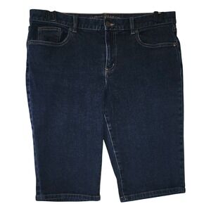 Lauren Jeans Co. Denim Bermuda Shorts Dark Wash Stretch Size 10